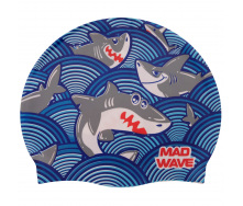 Шапочка для плавания детская MadWave Junior SHARKY M057911 Голубой