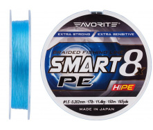 Шнур Favorite Smart PE 8x 150м #1.5/0.202mm 17lb/11.4kg Синий (1013-1693.10.75)