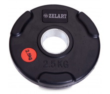 Блины (диски) обрезиненные Zelart TA-5160-2_5 2,5кг Черный