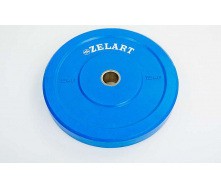Бамперные диски для кроссфита Zelart Z-TOP ТА-5125-15 15кг Синий