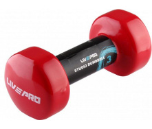 Гантель виниловый LivePro STUDIO DUMBBELL красный 3кг LP8076-3