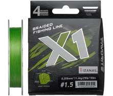 Шнур Favorite X1 PE 4x 150m #1.5/0.205mm 25lb/11.4kg Зеленый (1013-1693.11.32)