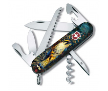 Складной нож Victorinox Camper Ukraine 91 мм 14 функций Величественный Сокол (1.3613.3_T3180pw)