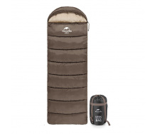 Спальный мешок с капюшоном Naturehike U250 NH20MSD07 правый 220x75 см Коричневый (2237367102)