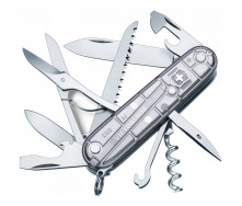 Складной нож Victorinox Huntsman 91 мм 15 функций Серебристый полупрозрачный в блистере (1.3713.T7B1)