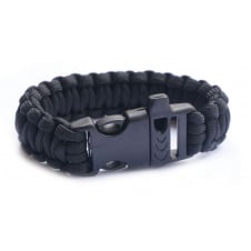 Браслет огниво свисток паракорд для выживания туристический тактический Paracord 24,5*2,5 см черный ( X7-022 )
