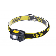 Фонарь налобный MASTERTOOL 4 режима 59х41х32 мм WHITE LED+2xRED LED 3xAAA ABS 94-0812