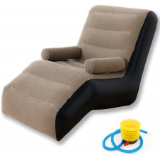 Надувное кресло RIAS S-образное 80х140х85см Black-Grey