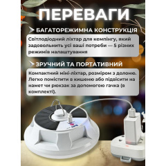 Кемпинговый фонарик аккумуляторный Monty XJT-60 USB-LED-SLR-XNJ-60 Черкассы