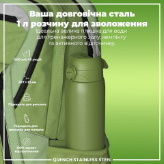 Бутылка для воды ION8 Stainless Steel 1200 мл Khaki Green (I8SS1000KGRE) Приморськ