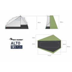 Палатка Sea to Summit Alto TR1 Plus 215х107/60х105 см Зеленый (1033-STS ATS2039-02160402) Київ