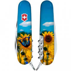 Складной нож Victorinox Camper Ukraine 91 мм 14 функций Подсолнечники и бабочка (1.3613.7_T3200pw) Нововолинськ