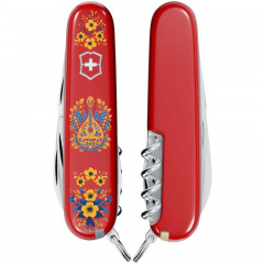 Складной нож Victorinox Camper Ukraine 91 мм 13 функций Украинские мотивы Красный (1.3613_T1370u) Березнеговатое