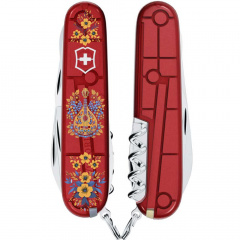 Складной нож Victorinox Climber Ukraine 91 мм 14 функций Украинские мотивы (1.3703.T_T1370u) Курінь