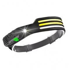 Налобный фонарь COBA аккумуляторный с датчиком движения 30х4 см 1200 mAh Черный (SH0000324) Бердичів
