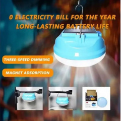 Аккумуляторная лампа для кемпинга Solar Light CCLamp CL023-80 LED с солнечной панелью и крючком 3 режима 80 W 14х7 см Голубой (30151410В) Братське