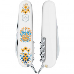 Складной нож Victorinox Spartan Ukraine 91 мм 12 функций Украинские мотивы Белый (1.3603.7_T1370u) Мукачево