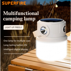 Фонарь кемпинговый SuperFire Solar T22 300 Lumen IP44 Белый (2507744603) Кропива