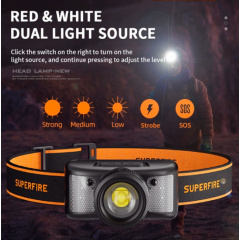 Фонарь налобный SuperFire HL91 310 Lumen IP43 Черный (2511609084) Энергодар