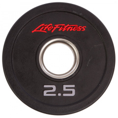 Блины диски полиуретановые LIFE FITNESS SC-80154-2_5 2,5кг Черный Доманівка