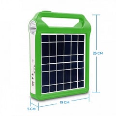 Портативный мощный фонарь-Power Bank Solar 15W с солнечной панелью + светодиодные лампочки 2шт Зеленый Ворожба
