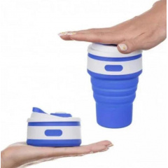 Стакан раскладной силиконовый COLLAPSIBLE Coffee Cup 350 ml Синий (101045BL) Запорожье