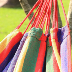 Гамак подвесной для отдыха Comfort тканевый бескаркасный одноместный Mexikan Hammock Разноцветный Тячів