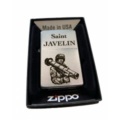 Зажигалка бензиновая ZIPPO Satin Chrome 205 с гравировкой Saint Javelin Серебристая (205 J) Красноград