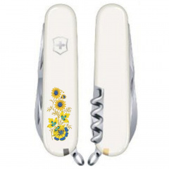 Складной нож Victorinox Spartan Ukraine 91 мм 12 функций Цветы (1.3603.7_T1050u) Городок
