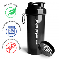Шейкер спортивный Smartshake Lite 1000ml Glossy-Black Братське