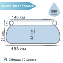 Надувной бассейн Intex 28101 - 3, 183 х 51 см (2 006 л/ч, тент, подстилка, насос) (hub_7pd3u9) Черкаси