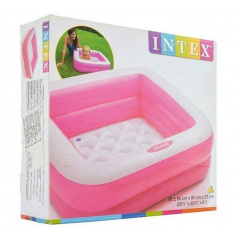 Детский надувной бассейн Intex 85х85х23 см Розовый (57100-1) Суми