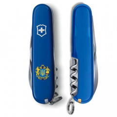 Складной нож Victorinox Spartan Ukraine 91мм 12функций Синий Большой Герб Украины (1.3603.2_T0400u) Покровськ