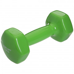 Гантель для фитнеса с виниловым покрытием Zelart TA-2777-3 3 кг Green (SK000128) Каменка-Днепровская