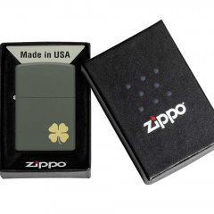 Зажигалка бензиновая Zippo Four Leaf Clover Design Темно-зеленая (49796) Александрия