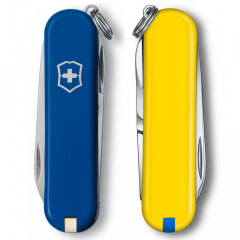Складной нож Victorinox Classic SD Ukraine 58 мм Сине-желтый (0.6223.2.8) Петрове