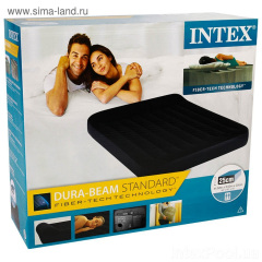 Надувной матрас Двухместный Intex 64150 152 x 203 x 25 см с встроенным электронасосом Черный (hub_hrhrau) Мукачево