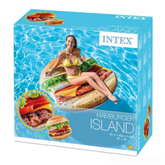 Пляжный надувной матрас Intex 58780 «Гамбургер», серия «Фастфуд», 145 х 142 см (hub_qul60w) Київ