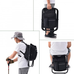 Стул - рюкзак складной 3в1 с термосумкой BackPack Черный Нововолинськ