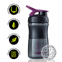 Шейкер спортивный бутылка BlenderBottle SportMixer 20oz/590ml Black/Plum Original Красноград