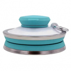 Складная силиконовая бутылка RIAS Folding Travel Water Cup 0.5L Blue (3_03052) Ужгород