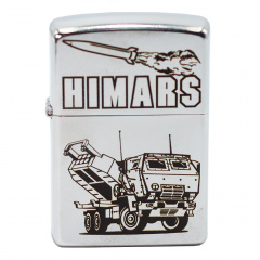 Зажигалка бензиновая Zippo Street Chrome 207 с гравировкой Himars Серебристая (207 H) Славута
