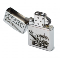 Зажигалка бензиновая Zippo Street Chrome 207 с гравировкой Himars Серебристая (207 H) Славута