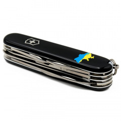 Складной нож Victorinox Huntsman Ukraine 91 мм 15 функций Карта Украины сине-желтая (1.3713.3_T1166u) Городок