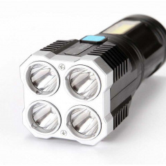 Фонарь ручной Police X509/L-S03-4LED 3030+COB з/у USB-micro Черный ABS пластик (X509) Кривой Рог