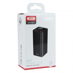 Зовнішній акумулятор Power Bank XO PB97 PD65W сила струму 3A QC2.0/3.0 Type-C 20000 mAh Чорний Косов