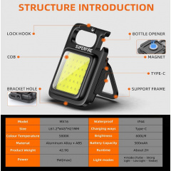 Фонарик мини универсальный аккумуляторный SuperFire MX16 600 Lumen IP44 Black Боярка