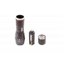 Фонарик с регулировкой фокуса MASTERTOOL 5 режимов 130х38х28 мм CREE XM-L T6 LED 3xAAA/1x18650 AL 94-0819 Тернопіль