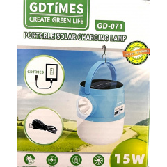 Фонарь-лампа кемпинговая GDTimes GD-071 с солнечной панелью White-Blue (3_03151) Петрово