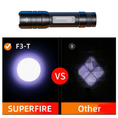 Фонарик ручной аккумуляторный SuperFire F3-T 600 Lumen IP44 Black Оріхів